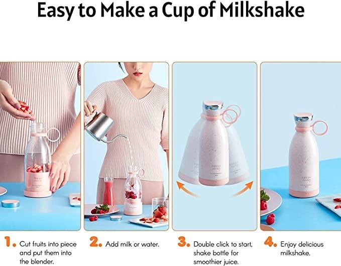 MIXEN Fresh Juice Portable Blender, 350ML Smoothie Blender Bottle.
